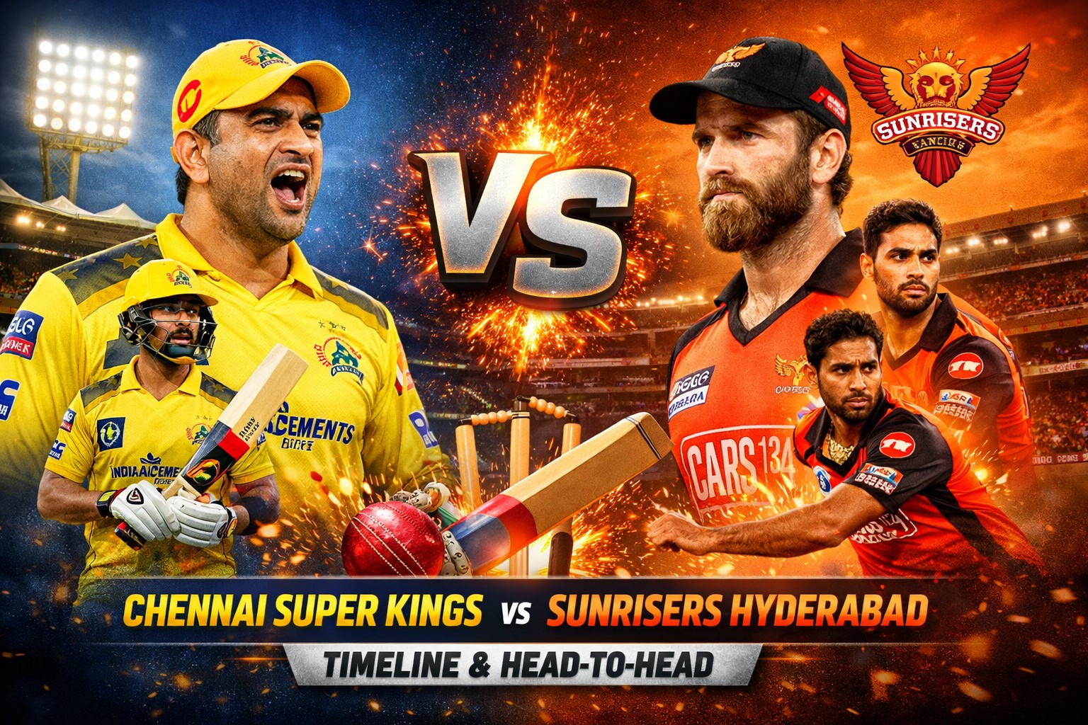 chennai super kings vs sunrisers hyderabad timeline