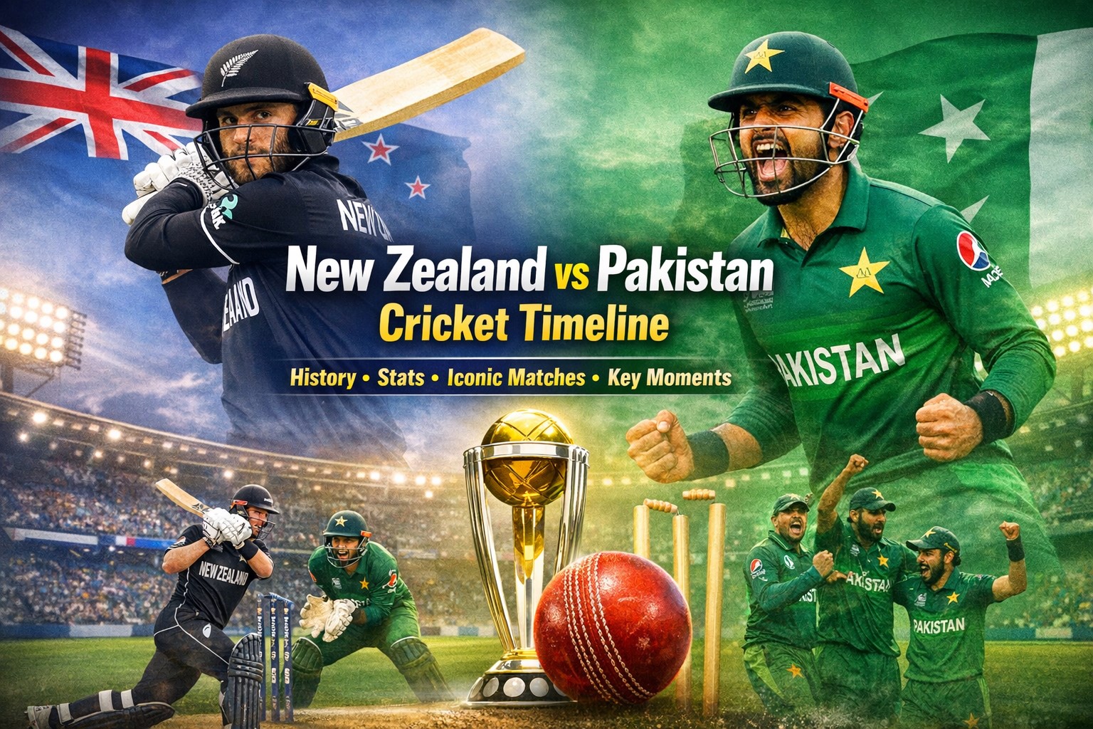 new zealand national cricket team vs pakistan national cricket team timeline