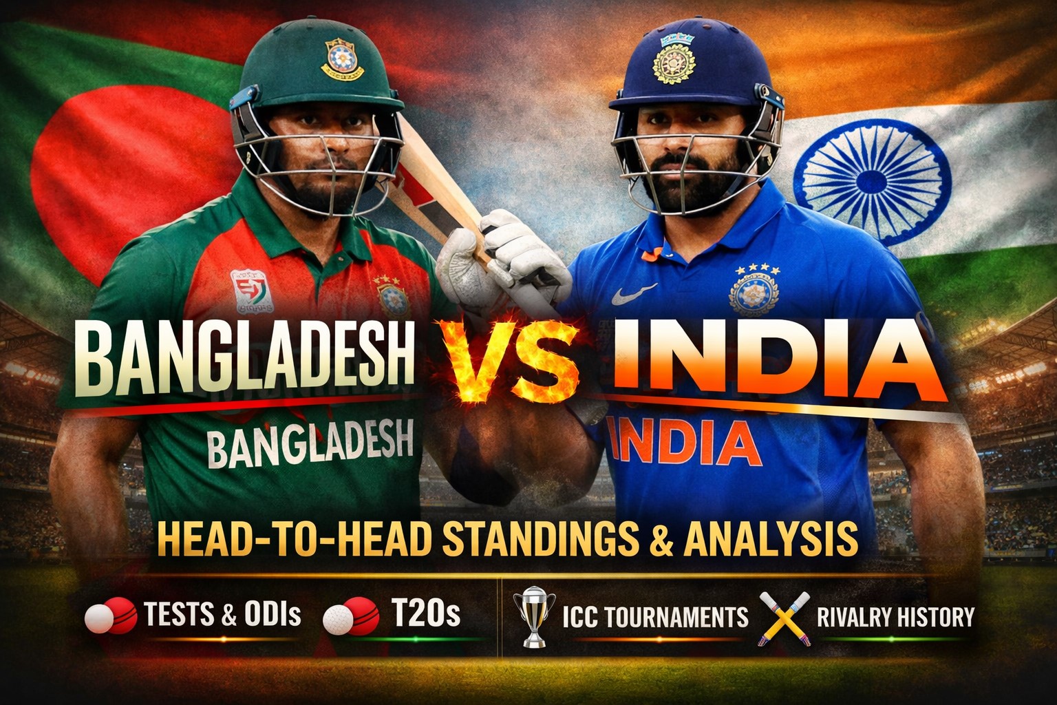 bangladesh national cricket team vs india national cricket team standings