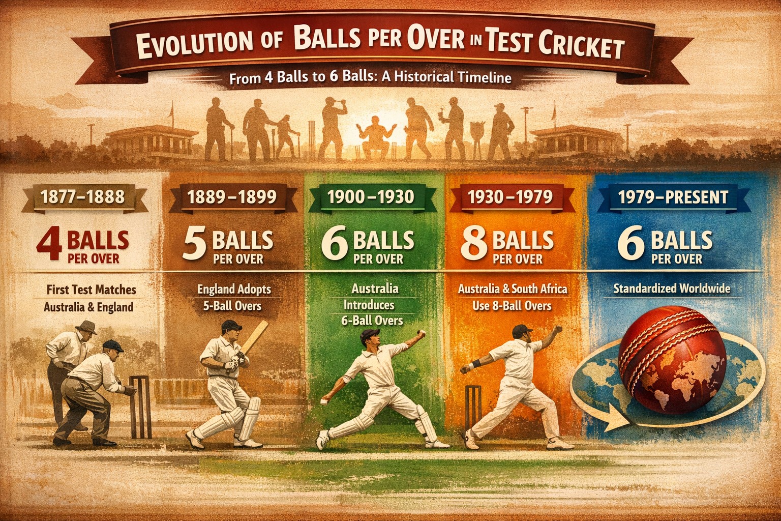 how many balls were originally there in one test over?