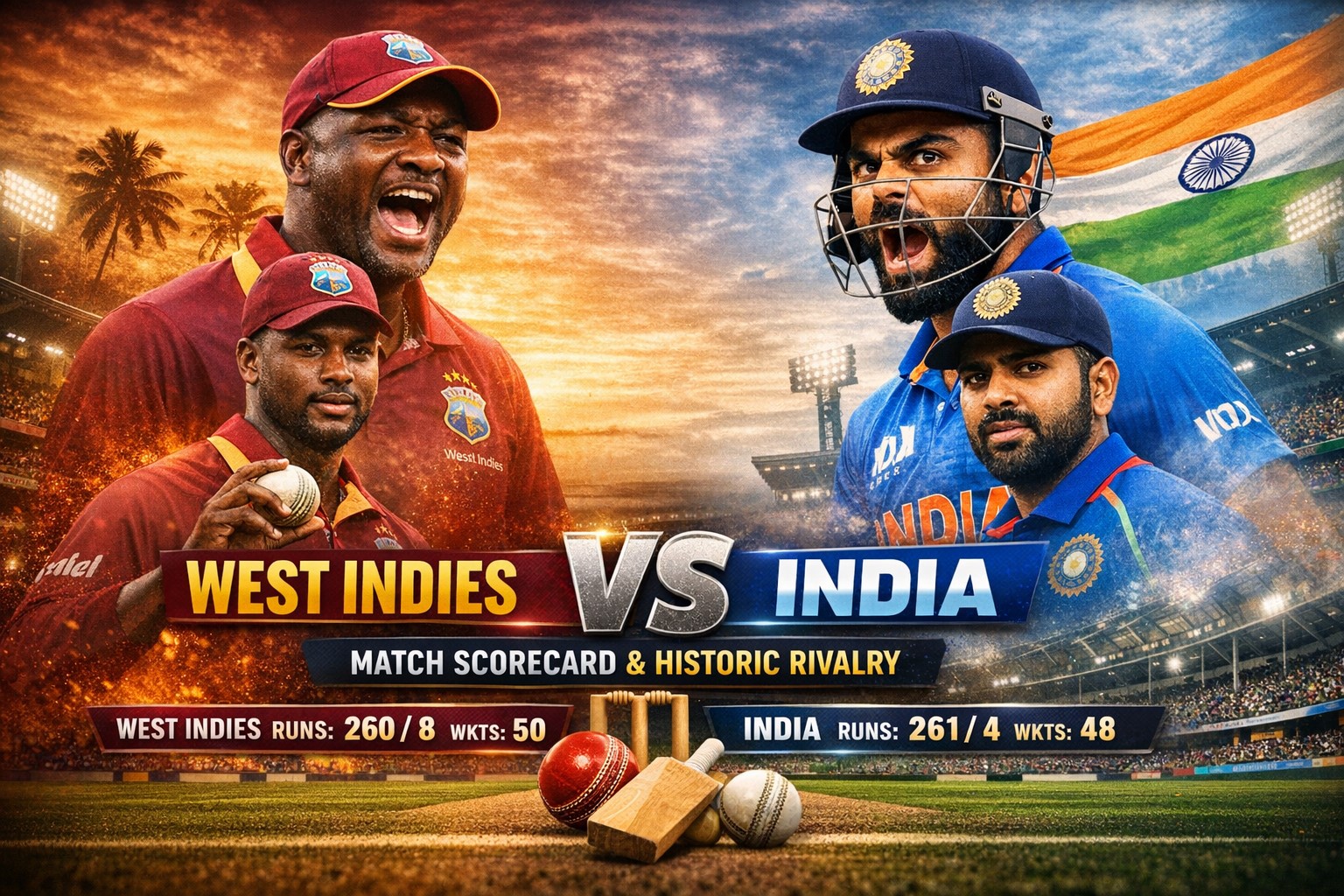 west indies cricket team vs india national cricket team match scorecard