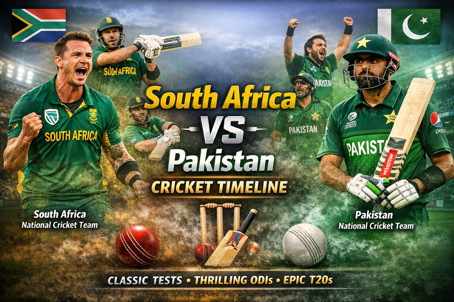 south africa national cricket team vs pakistan national cricket team timeline