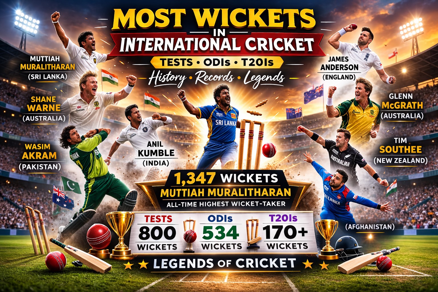 most wickets in international cricket
