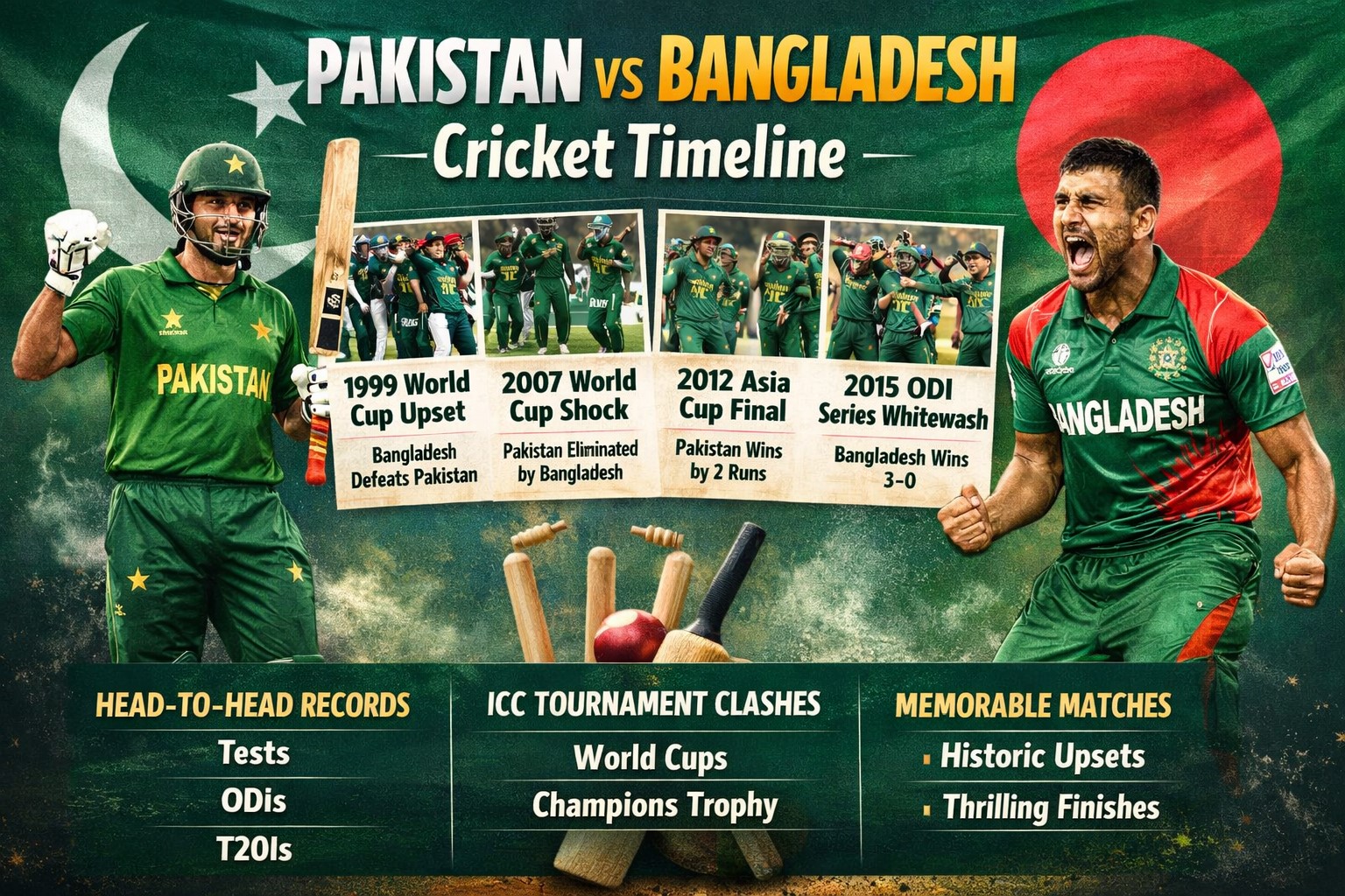pakistan national cricket team vs bangladesh national cricket team timeline
