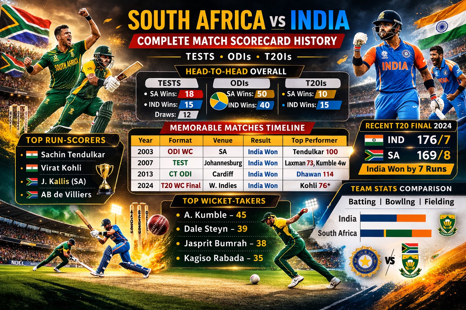 south africa national cricket team vs india national cricket team match scorecard