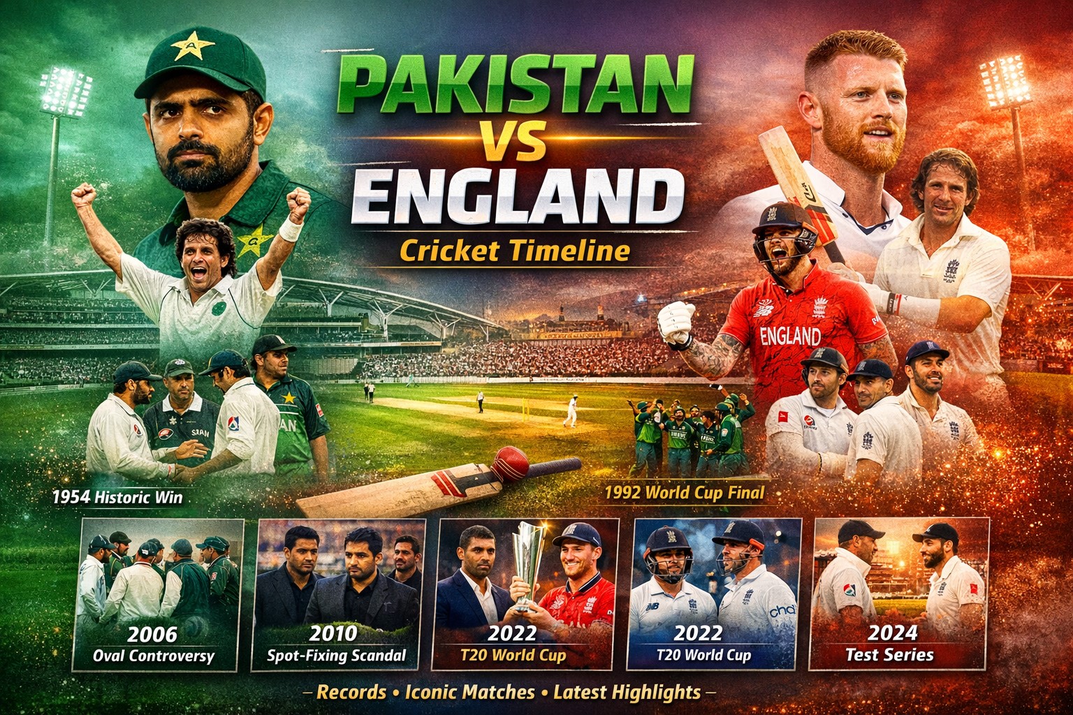 pakistan national cricket team vs england cricket team timeline