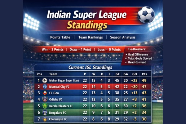 indian super league standings